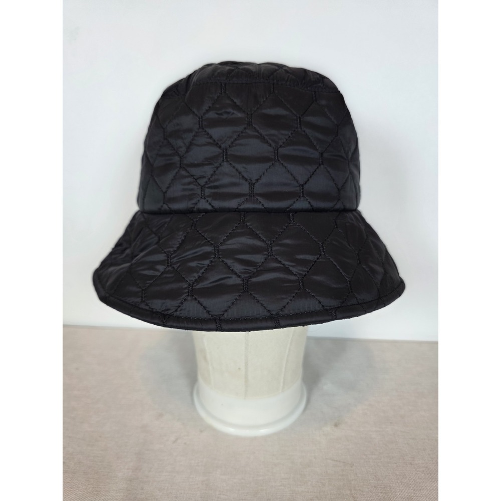 Harikery Black Quilted Bucket Hat One Size Nylon
